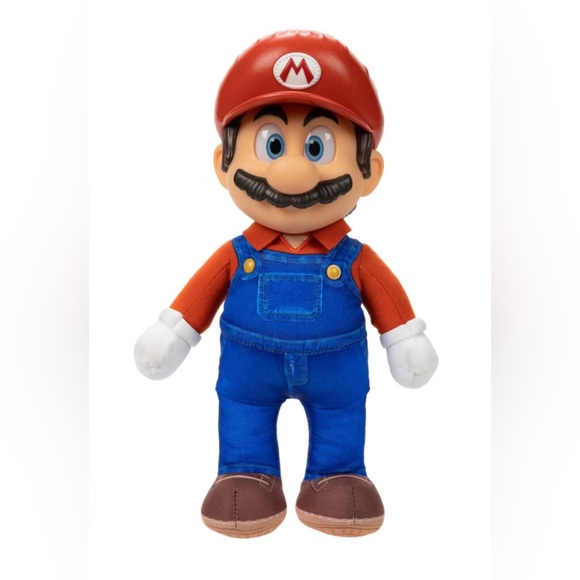 The Super Mario Bros. Movie Mario posable plush Acrylic Eyes NWOB - Picture 1 of 9